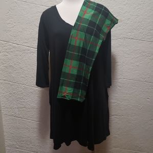 Black Tunic Top w/ Leggings Set 1X